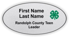 (image for) Randolph County 4-H Name Only Oval Silver badge