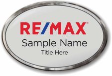 (image for) Remax Oval Silver Badge in Polished Prestige Frame