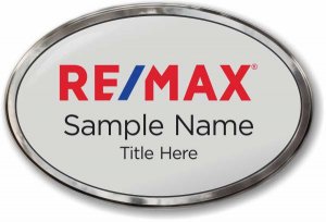 (image for) Remax Oval Silver Badge in Polished Prestige Frame