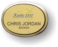 (image for) Realty 2000 Executive Gold Oval Badge w/ Gold Frame