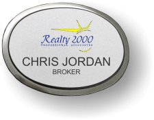(image for) Realty 2000 Executive Silver Oval Badge w/ Silver Frame