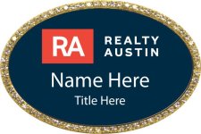 (image for) RealtyAustin Bling Oval Gold Other Badge