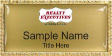 (image for) Realty Executives Color Logo - Gold Bling Badge