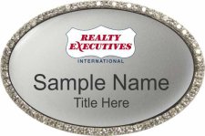 (image for) Realty Executives Color Logo - Oval Silver Bling Badge