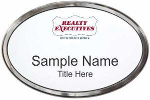 (image for) Realty Executives Color Logo - White Oval Polished Frame Prestige Badge