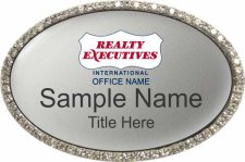 (image for) Realty Executives Color DBA Logo - Oval Silver Bling Badge