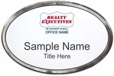 (image for) Realty Executives Color DBA Logo - White Oval Polished Frame Prestige Badge