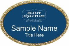 (image for) Realty Executives Platinum Logo - Oval Gold Bling Badge
