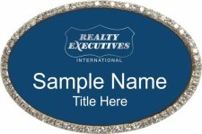 (image for) Realty Executives Platinum Logo - Oval Silver Bling Badge