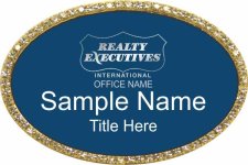 (image for) Realty Executives Platinum DBA Logo - Oval Gold Bling Badge