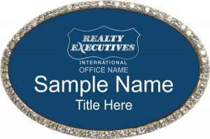 (image for) Realty Executives Platinum DBA Logo - Oval Silver Bling Badge