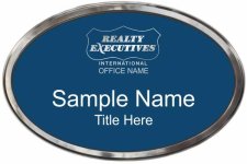 (image for) Realty Executives Platinum DBA Logo - Blue Oval Polished Frame Prestige Badge