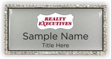 (image for) Realty Executives Associates Bling Silver Badge Red Logo
