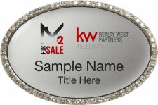 (image for) Keller Williams Realty West Partners Silver Oval Bling Badge