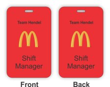 (image for) P. Hendel Products Double Sided Red ID Badge