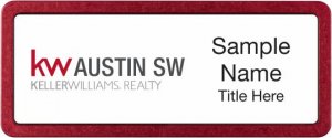 (image for) Keller Williams Austin SW Prestige Red Anodized White Badge