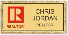 (image for) Commercial Red Realtor Gold Bling Badge