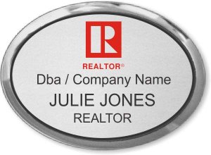 (image for) Commercial Red Realtor Executive Oval Silver Badge