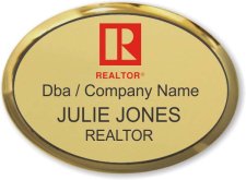 (image for) Commercial Red Realtor Executive Oval Gold Badge