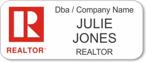 (image for) Commercial Red Realtor White Badge