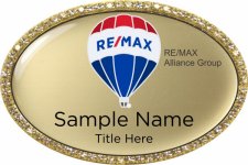 (image for) ReMax Alliance Group Gold Oval Bling Badge