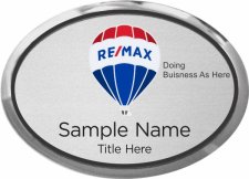 (image for) Remax Balloon Logo - 2017 Executive Oval Silver Badge w/ Cloisonne