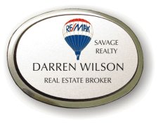 (image for) Remax Balloon Logo Executive Oval Silver Badge w/ Cloisonne