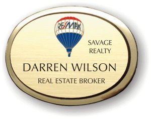 (image for) Remax Balloon Logo Executive Oval Gold Badge w/ Cloisonne