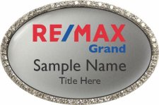 (image for) RE/MAX Grand - Oval Bling Silver Badge