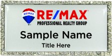 (image for) RE/MAX Professional Realty Group Rectangular Bling Silver Badge