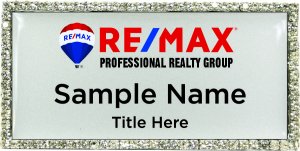 (image for) RE/MAX Professional Realty Group Rectangular Bling Silver Badge