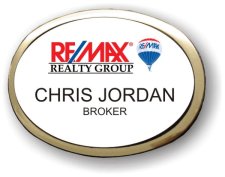 (image for) Remax Executive Oval White Gold Framed Badge