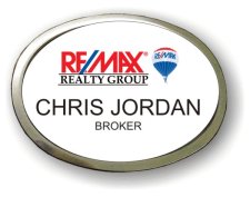 (image for) Remax Executive Oval White Silver Framed Badge