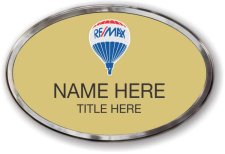 (image for) Remax Balloon Logo Oval Gold Prestige Badge with Polished Silver Frame