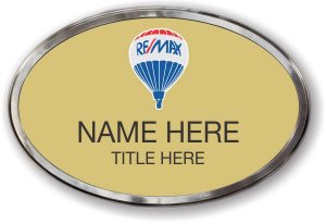 (image for) Remax Balloon Logo Oval Gold Prestige Badge with Polished Silver Frame