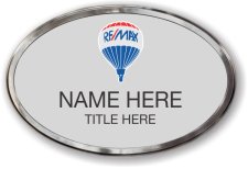 (image for) Remax Balloon Logo Oval Silver Prestige Badge with Polished Frame