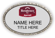 (image for) Residence Inn Silver Oval Bling Badge