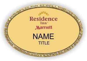 (image for) Residence Inn (New Logo) - Gold Oval Bling Badge