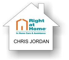(image for) Right at Home In Home White Shaped Badge
