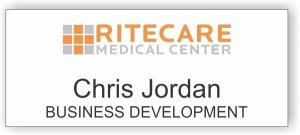 (image for) Ritecare Medical Center White Badge - Square Corners