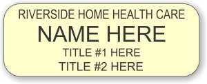 (image for) Riverside Home Health Care Beige Name Badge