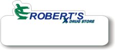 (image for) Robert's Drug Store Shaped White Logo Only Badge
