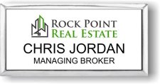 (image for) Rock Point Real Estate Executive White Silver Framed Badge