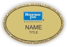 (image for) Rodeway Inn Bling Oval Gold Badge