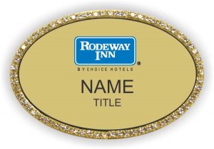 (image for) Rodeway Inn Bling Oval Gold Badge