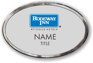 (image for) Rodeway Inn Prestige Badge Oval, Polished Silver Frame