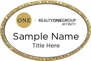 (image for) Realty ONE Group Affinity Oval Bling Gold White Badge