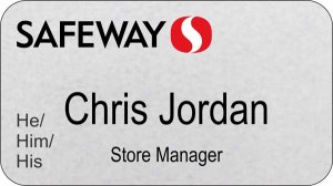 (image for) Safeway Silver Name Badge Pronoun