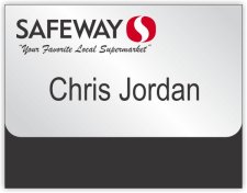 (image for) Safeway Silver Pocket Name Badge with Tagline