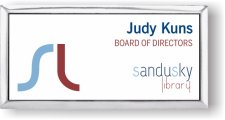 (image for) Sandusky Library Executive White Silver Framed Badge